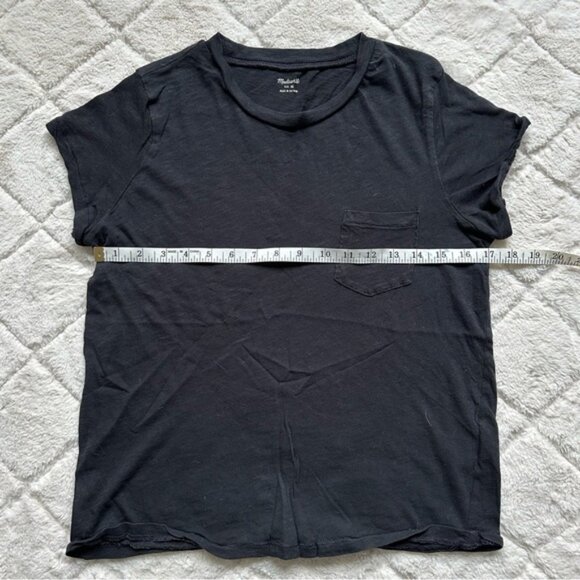 Madewell | Black Whisper Cotton V-Neck Short Sleeve T-Shirt | Size Medium - Picture 10 of 11